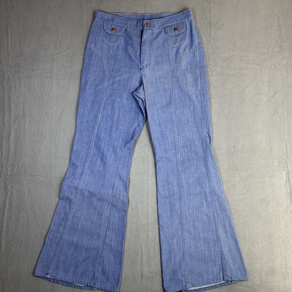 Vintage Denim Bell Bottom Jeans Flare Wide Leg 70’s Saddleback Men’s 30x30 Rare